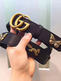 GG original calfskin animals belt 38mm 405624 black