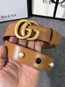 GG original calfskin belt 35mm 223891 coffee