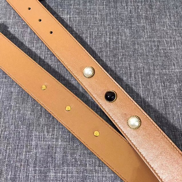 GG original calfskin belt 35mm 223891 coffee