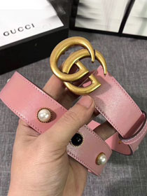 GG original calfskin belt 35mm 223891 pink