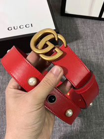 GG original calfskin belt 35mm 223891 red