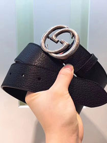 GG original calfskin belt 40mm 370717 black(silver)