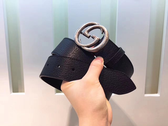 GG original calfskin belt 40mm 370717 black(silver)