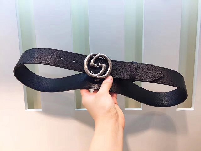 GG original calfskin belt 40mm 370717 black(silver)