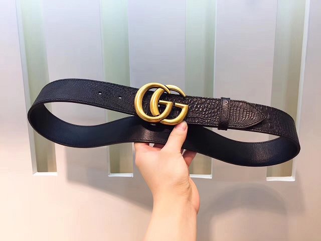 GG original calfskin belt 40mm 370717 black(gold)