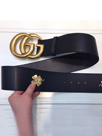 GG original calfskin wide belt 70mm 453265 black