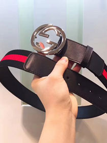 GG original nylon web belt 40mm 370717 red&black