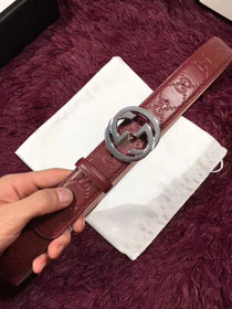 GG original signature calfskin belt 38mm 411924 brown