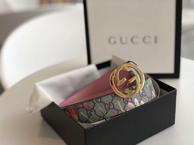 GG original blooms canvas belt 37mm 370543 pink