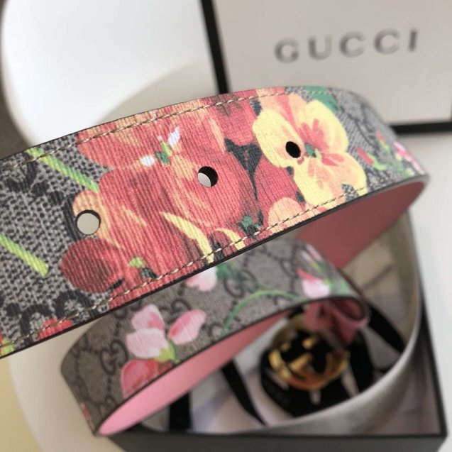 GG original blooms canvas belt 37mm 370543 pink