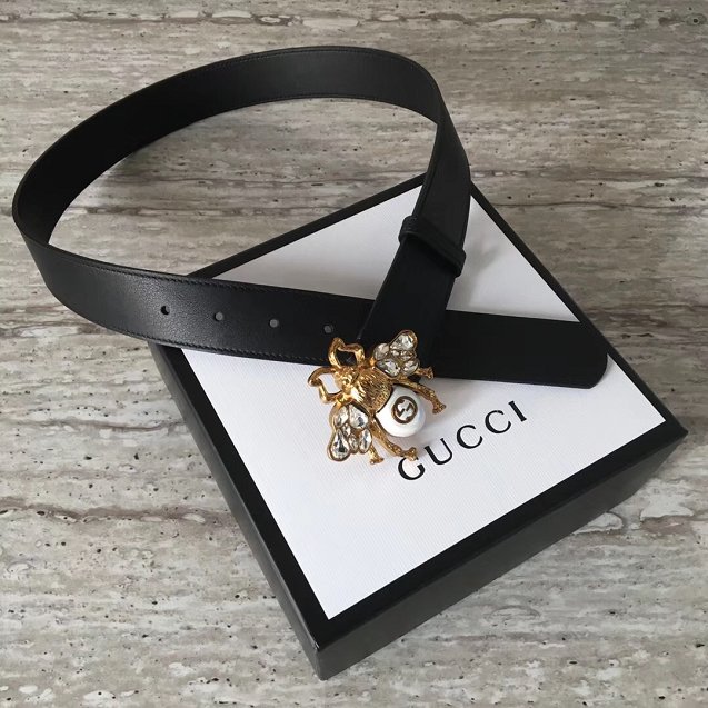 GG original calfskin bee buckle belt 20mm 114984 black