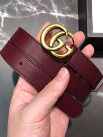 GG original calfskin belt 20mm 409417 bordeaux