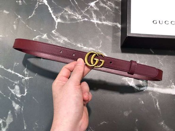 GG original calfskin belt 20mm 409417 bordeaux