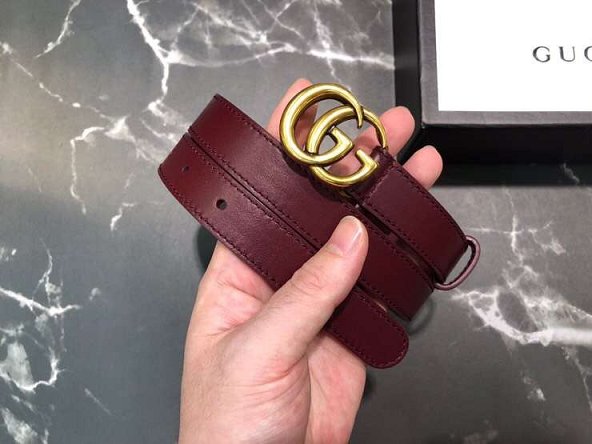 GG original calfskin belt 20mm 409417 bordeaux