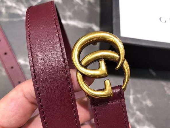 GG original calfskin belt 20mm 409417 bordeaux