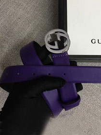 GG original calfskin belt 30mm 370717 purple
