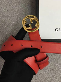 GG original calfskin belt 30mm 370717 red