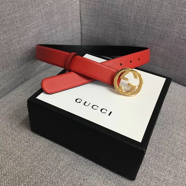 GG original calfskin belt 30mm 370717 red