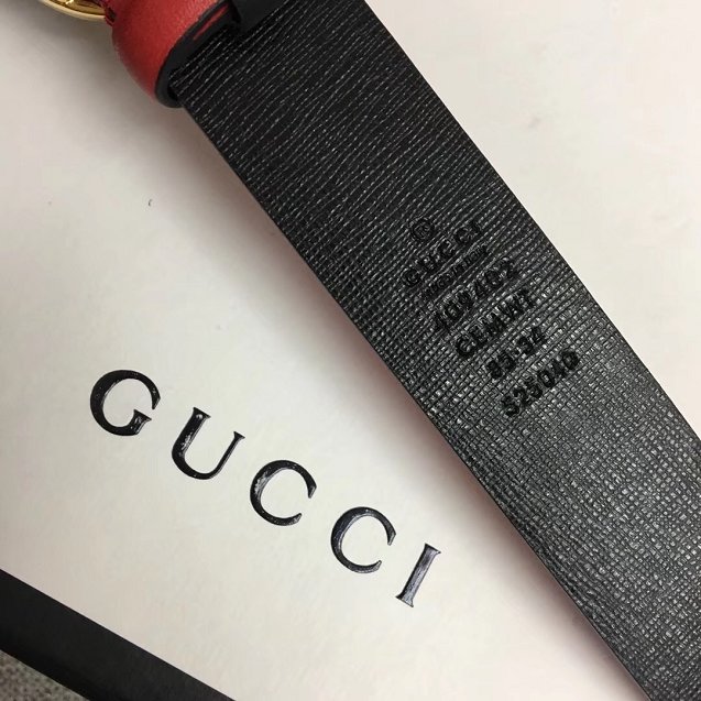 GG original calfskin belt 30mm 370717 red