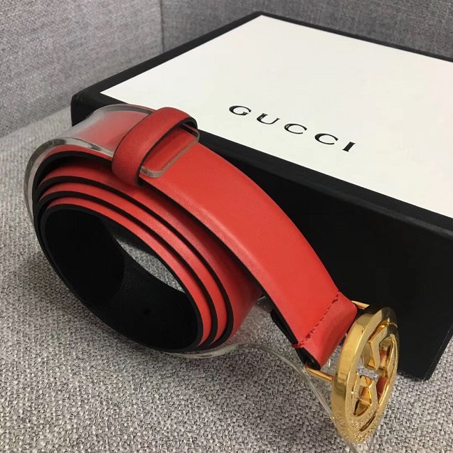 GG original calfskin belt 30mm 370717 red