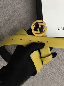 GG original calfskin belt 30mm 370717 yellow