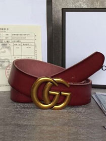 GG original calfskin belt 30mm 414516 wine red