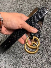 GG original calfskin belt snake 30mm 409418 black