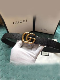 GG original calfskin belt with Double G 35mm 400593 black 