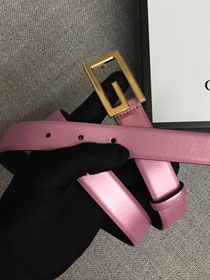 GG original calfskin belt with G buckle 523305 pink