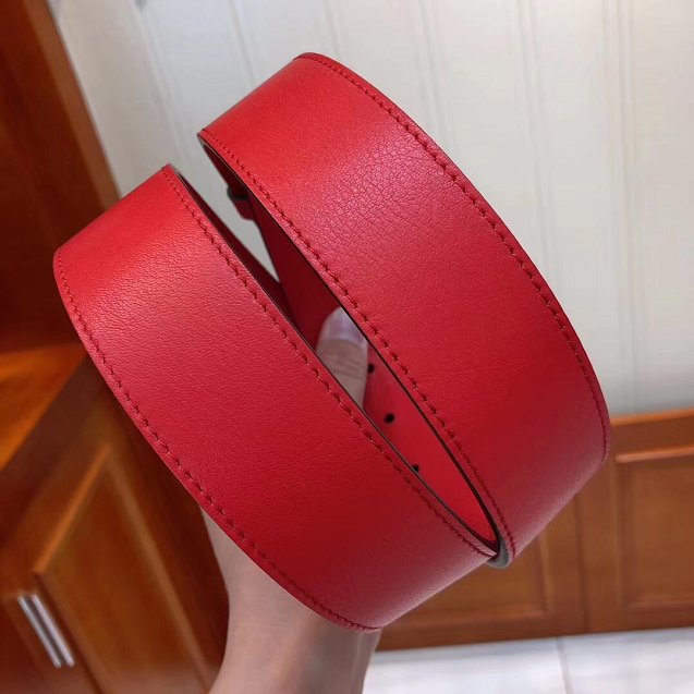 GG original calfskin belt with butterfly 38mm 499634 red