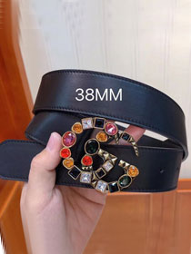 GG original calfskin belt with crystal 38mm 4513183 black