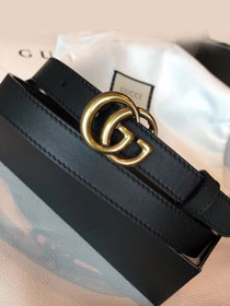 GG original calfskin belt with double G 20mm 409417 black