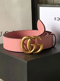 GG original calfskin belt with double G 40mm 409419 pink