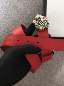 GG original calfskin belt with tiger head 30mm 543152 red