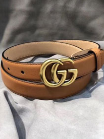 GG original calfskin double G buckle belt 25mm 524103 brown