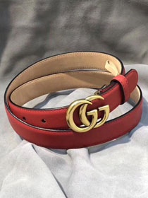 GG original calfskin double G buckle belt 25mm 524103 red