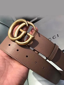 GG original calfskin double G buckle belt 38mm 400593 nude