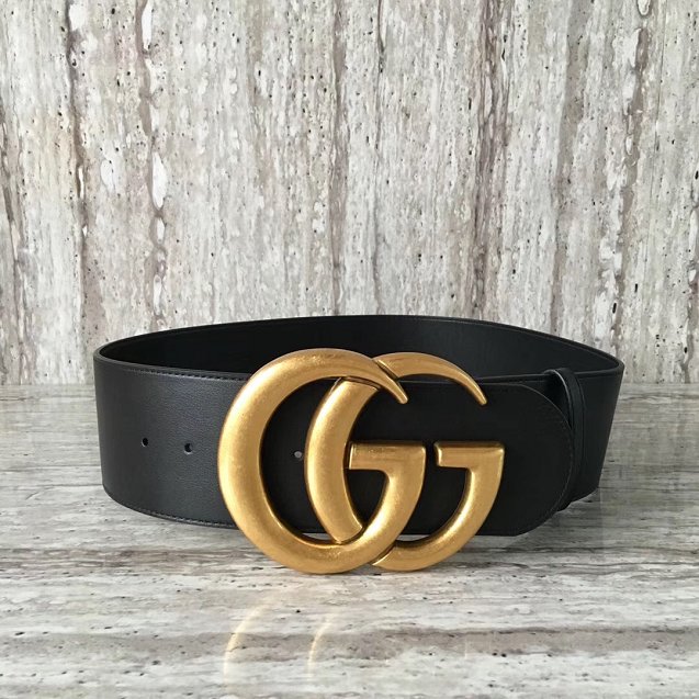 GG original calfskin wide belt 70mm 453265-2 black