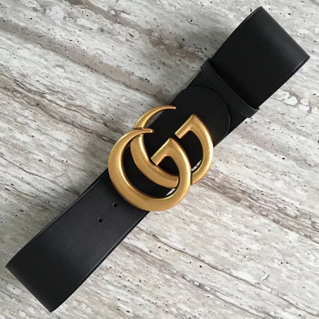 GG original calfskin wide belt 70mm 453265-2 black