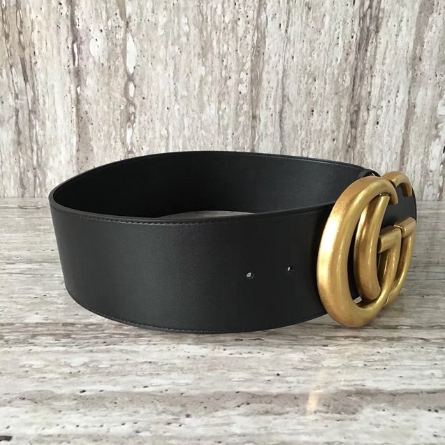 GG original calfskin wide belt 70mm 453265-2 black