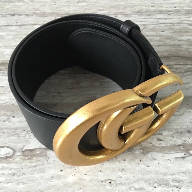 GG original calfskin wide belt 70mm 453265-2 black