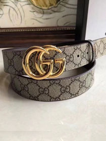 GG original canvas belt with G buckle 35mm 473030 light coffee