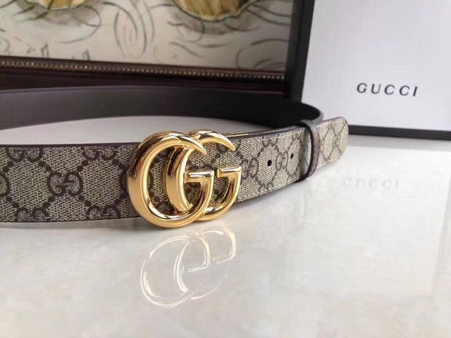 GG original canvas belt with G buckle 35mm 473030 light coffee