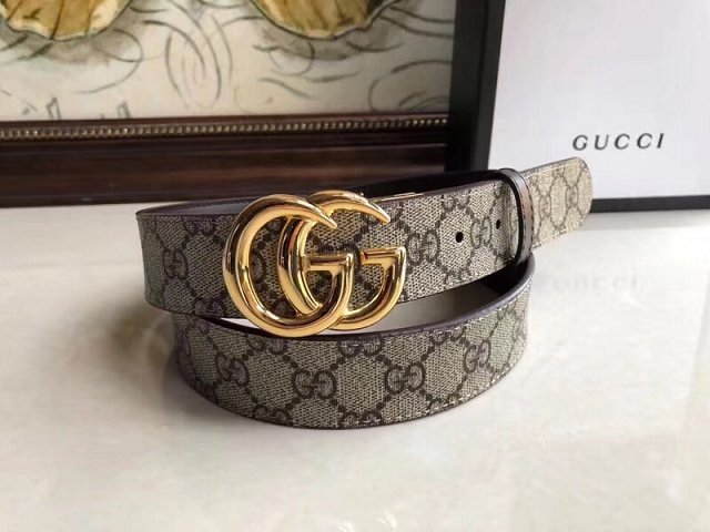 GG original canvas belt with G buckle 35mm 473030 light coffee