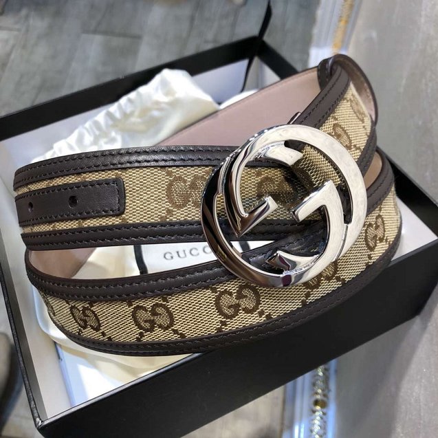 GG original canvas supreme belt 114876 coffee