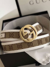 GG original canvas supreme belt 114876 white