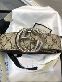 GG original canvas supreme belt with G buckle 114984 coffee