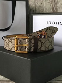 GG original canvas supreme tiger belt 35mm 434520 coffee 