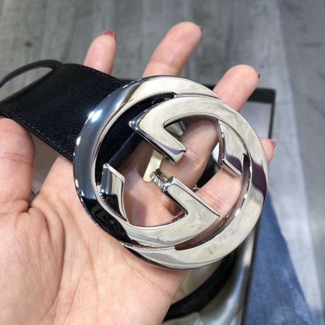 GG original light calfskin belt with G buckle 223891 black