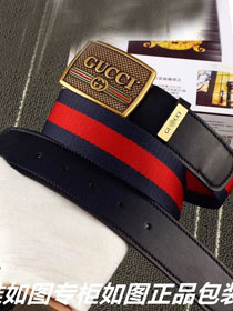 GG original nylon web belt 38mm 523312 red&blue